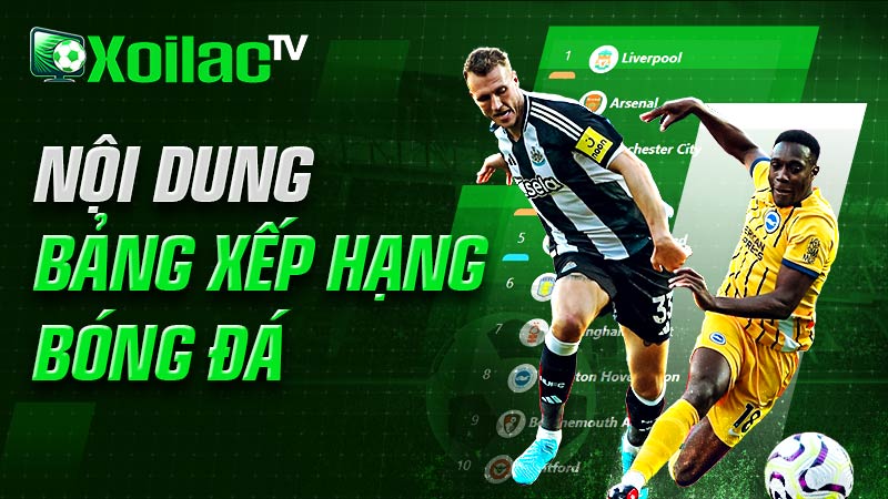 Những nội dung bảng xếp hạng Xoilac TV cung cấp Những nội dung bảng xếp hạng Xoilac TV cung cấp